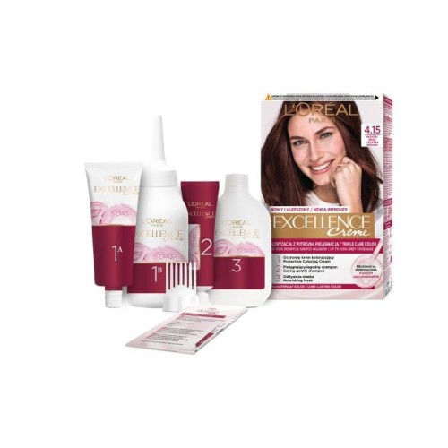 LOREAL Excellence Creme Farba do włosów 4.15 Mroźny Brąz