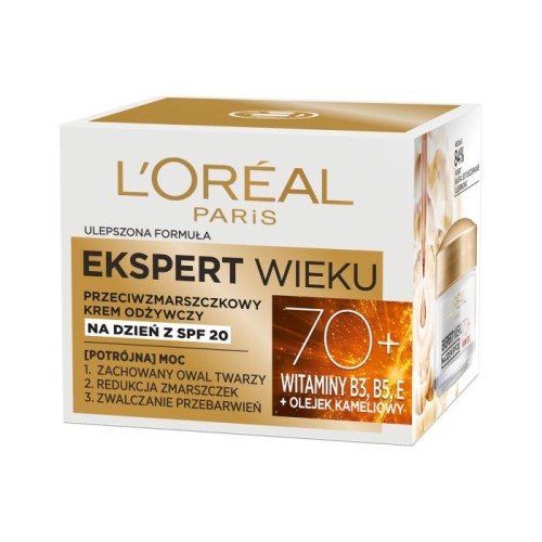 LOREAL Ekspert Wieku 70+ Przeciwzmarszczkowy Krem odżywczy na dzień SPF20 50 ml