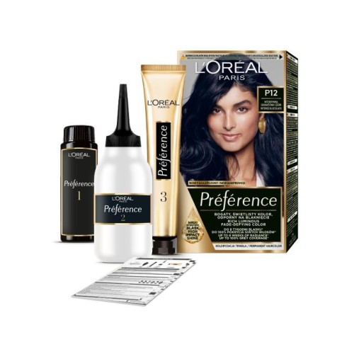 LOREAL Preference Farba do włosów nr P12 - Intensywna Granatowa Czerń  1op.