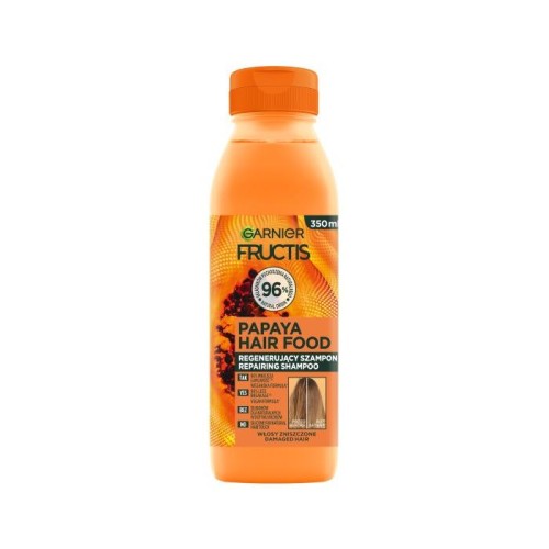 GARNIER Fructis Hair Food Papaya Szampon regenerujący do włosów zniszczonych 350 ml