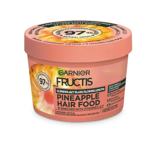 GARNIER Fructis Hair Food Maska olśniewający blask do włosów długich i matowych - Pineapple 400 ml