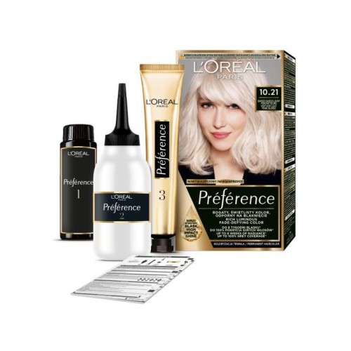 LOREAL Preference Farba do włosów 10.21 - Bardzo Bardzo Jasny Perłowy Blond 1 op.