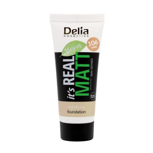 DELIA It`s Real Matt Podkład matujący odżywczo-nawilżający 106 Coffee 30 ml