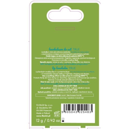 FLOSLEK Lanobalsam do ust True 12 g