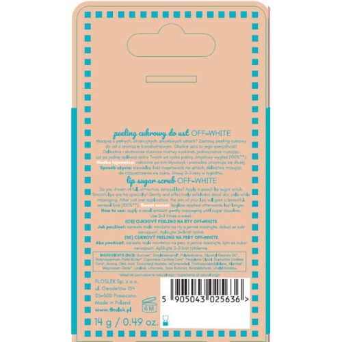 FLOSLEK Peeling cukrowy do ust Off-white 14 g