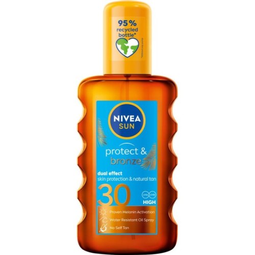NIVEA SUN Protect &amp; Bronze Olejek do opalania aktywujący naturalną opaleniznę w sprayu SPF30 200 ml
