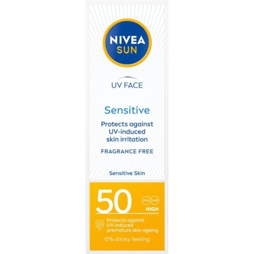 NIVEA SUN Sensitive Krem ochronny do twarzy dla skóry wrażliwej SPF50 50 ml
