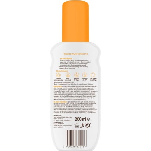 KOLASTYNA Ochrona i nawilżenie Emulsja do opalania w sprayu SPF15+ 200 ml