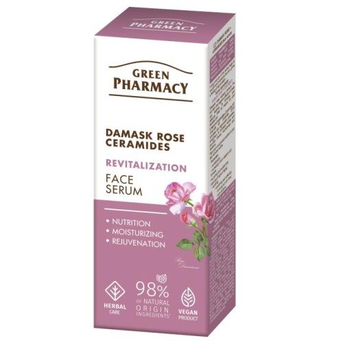 GREEN PHARMACY Róża Damasceńska + Ceramidy Rewitalizujący Serum do twarzy 30 ml