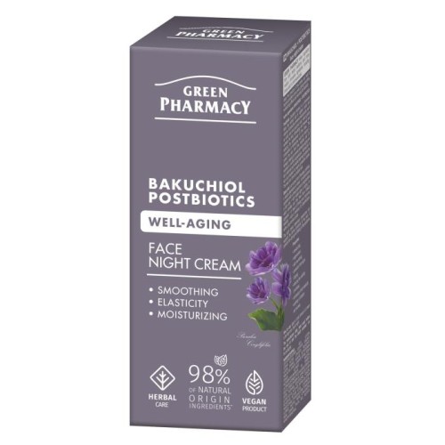 GREEN PHARMACY Bakuchiol + Postbiotyki Przeciwstarzeniowy Krem na noc 50 ml