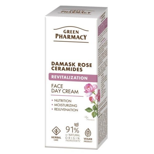 GREEN PHARMACY Róża Damasceńska + Ceramidy Rewitalizujący Krem na dzień 50 ml