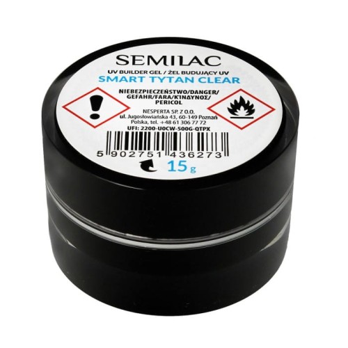 SEMILAC Builder Gel Smart Tytan Clear Żel budujacy do paznokci UV 15 g