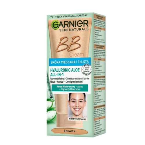 GARNIER Skin Naturals Krem tonujący BB Hyaluronic Aloe All-in-One - śniady - cera tłusta i mieszana 50 ml