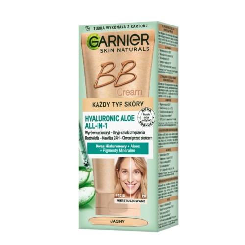 GARNIER Skin Naturals Krem tonujący BB Hyaluronic Aloe All-in-One - jasny - każdy rodzaj cery 50 ml