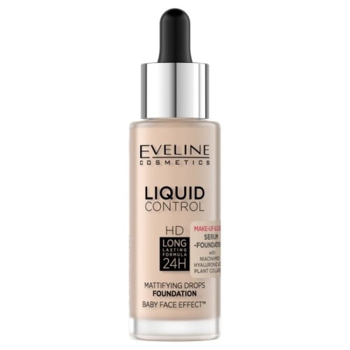EVELINE Liquid Control HD Podkład do twarzy nr 002 Soft Porcelain 32 ml
