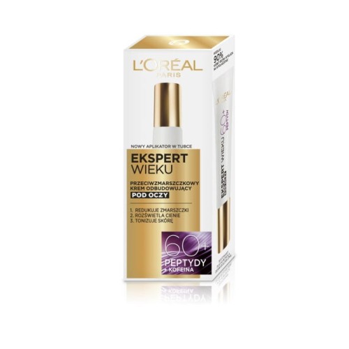 LOREAL Ekspert Wieku 60+ Przeciwzmarszczkowy Krem odbudowujący pod oczy  15 ml