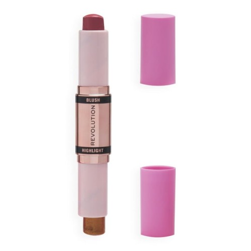 REVOLUTION Blush &amp; Highlight Stick Róż i Rozświetlacz w sztyfcie Flushing Pink 4.3g