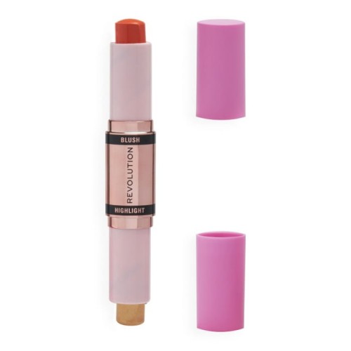 REVOLUTION Blush &amp; Highlight Stick Róż i Rozświetlacz w sztyfcie Coral Dew 4.3g