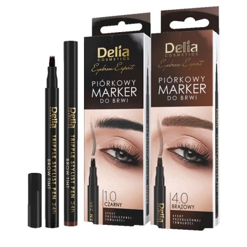 DELIA Eyebrow Expert Piórkowy marker do brwi - kolor czarny
