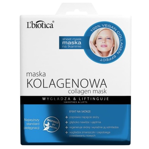 L`BIOTICA Maska kolagenowa na tkaninie - wygładza &amp; liftinguje 23ml