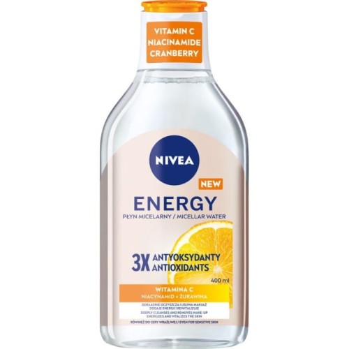 NIVEA Energy Płyn micelarny do demakijażu z 3 antyoksydantami 400 ml