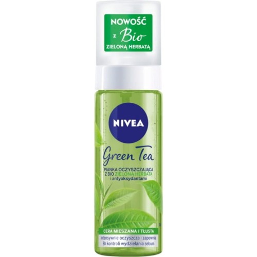 NIVEA Green Tea Pianka oczyszczająca z bio zieloną herbatą i antyoksydantami cera mieszana i tłusta 150 ml