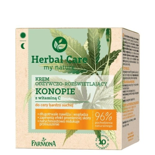 HERBAL CARE Krem odżywczo-rozświetlajacy do cery bardzo suchej Konopie z witaminą C dzień/noc 50 ml