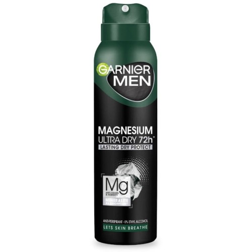 GARNIER Men Dezodorant spray Magnesium Ultra Dry 72h - Lasting Dry Protect 150 ml