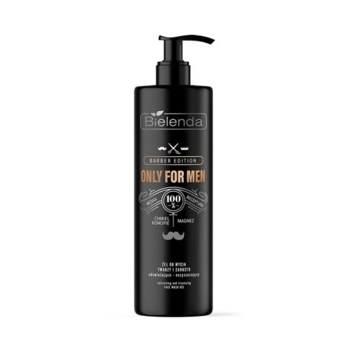 Bielenda Only for Men Barber Edition Żel do mycia twarzy i zarostu odświeżająco-oczyszczający 190g