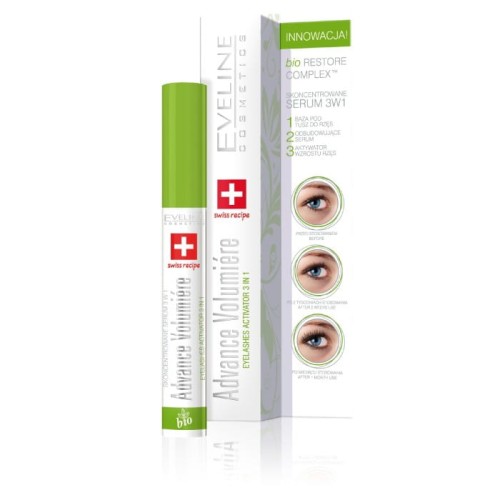 EVELINE Advance Volumiere Skoncentrowane serum do rzęs odżywiająco-stymulujące wzrost rzęs 3w1 10 ml
