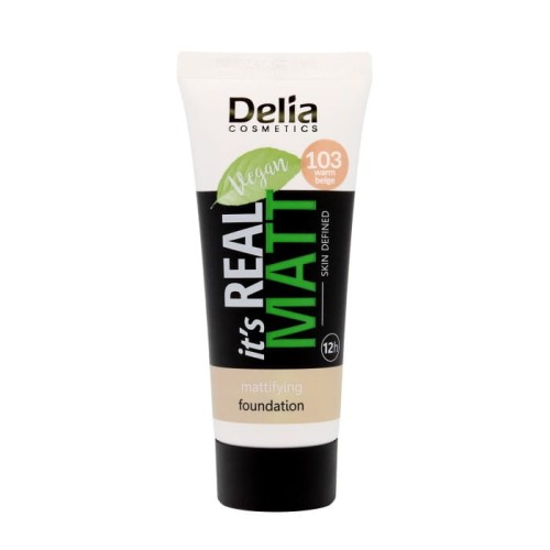 DELIA It`s Real Matt Podkład matujący odżywczo-nawilżający 103 Warm Beige 30 ml