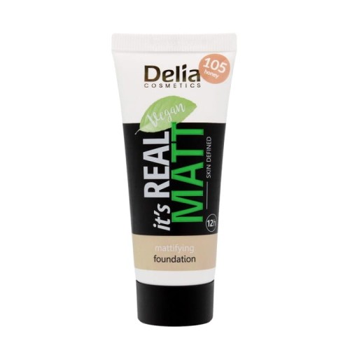 DELIA It`s Real Matt Podkład matujący odżywczo-nawilżający 105 Honey 30 ml