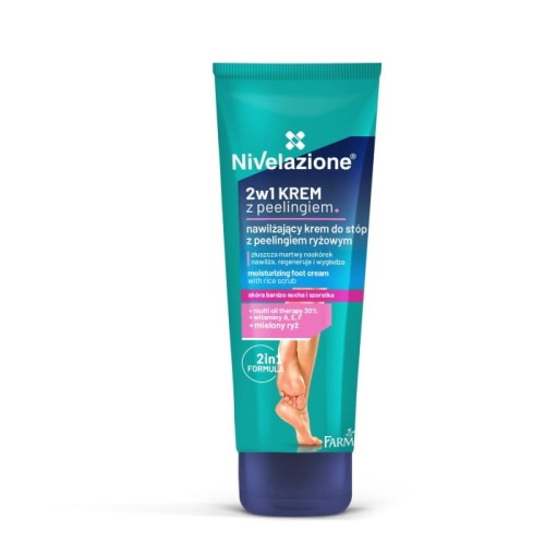 NIVELAZIONE Nawilżający krem do stóp 2w1 z peelingiem ryżowym 100 ml