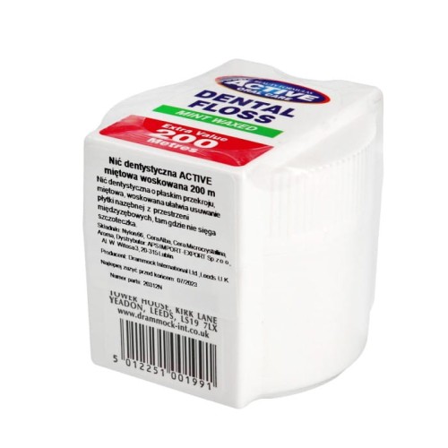 Beauty Formulas Active Oral Care Nić dentystyczna Active - miętowa ,woskowana  1op.-200m