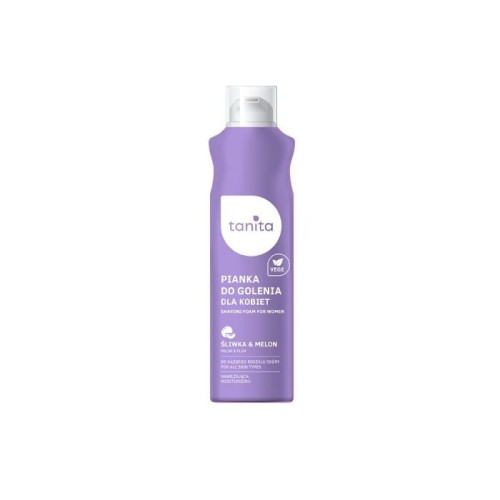 TANITA Vegan Pianka do golenia dla kobiet do każdego rodzaju skóry Śliwka &amp; Melon 200ml