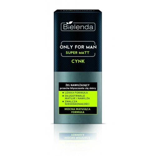 Bielenda Only for Man Super Matt Żel nawilżający przeciw błyszczeniu się skóry  50ml