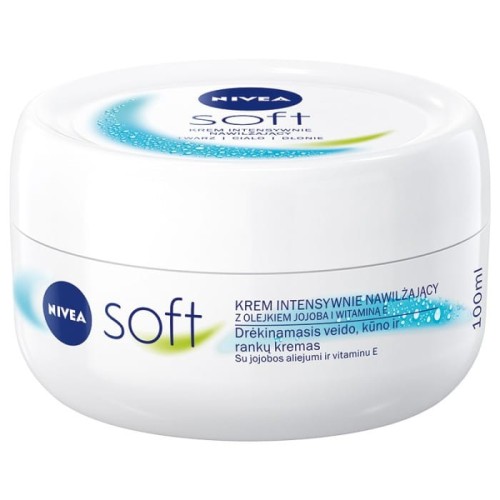 NIVEA Soft Krem intensywnie nawilżający z olejkiem jojoba i witaminą E 100 ml