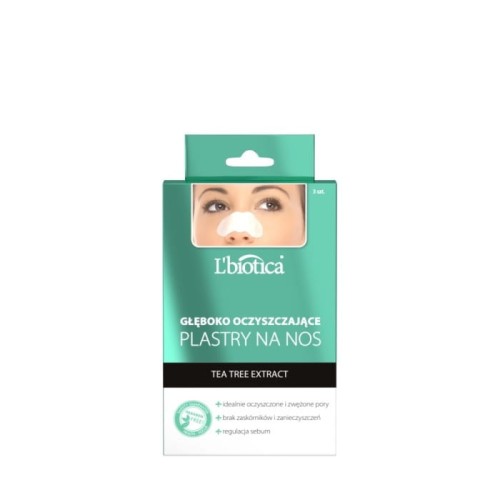 L`BIOTICA Głeboko Oczyszczające Plastry na nos - Tea Tree Extract 1op.-3szt