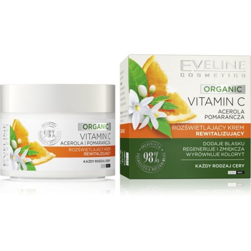 EVELINE Organic Vitamin C Rozświetlający krem rewitalizujący - każdy rodzaj cery 50 ml