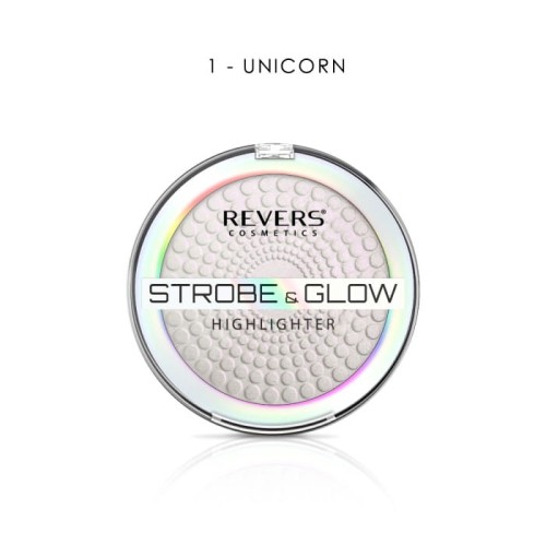 REVERS Puder rozświetlający STROBE &amp; GLOW HIGHLIGHTER  01 Unicorn 8 g