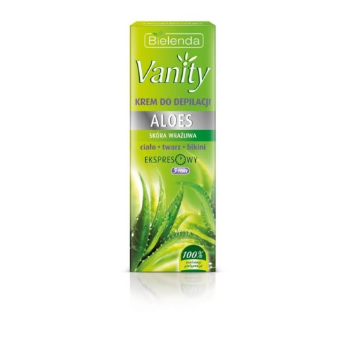 BIELENDA VANITY Krem do bezpiecznej depilacji skóry wrażliwej Aloes 100 ml