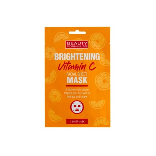 Beauty Formulas Brightening Vitamin C Maska rozjaśniająca na tkaninie z Witaminą C 1szt