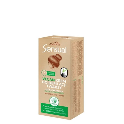 JOANNA Sensual Krem do depilacji twarzy - skóra wrażliwa Vegan Morskie algi 20 g
