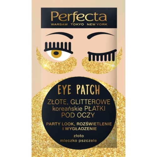 PERFECTA Eye Patch Złote Glitterowe Koreańskie Płatki pod oczy 1 op. - 2 szt.