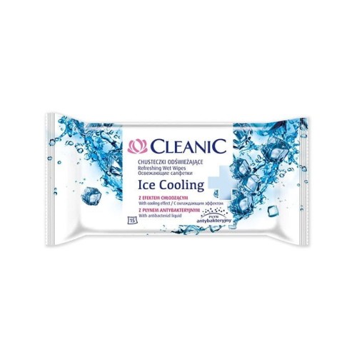 Cleanic Chusteczki odświeżające Ice Cooling  z płynem antybakteryjnym 1 op.-15szt