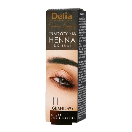 DELIA COSMETICS Tradycyjna Henna do brwi Grafitowa 2g