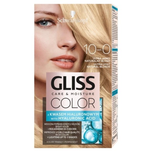 Schwarzkopf Gliss Color Care &amp; Moisture Farba do włosów 10-0 ultra jasny naturalny blond  1op.
