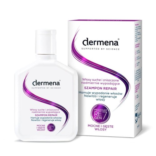 DERMENA Supported By Science Szampon Repair do włosów suchych, zniszczonych i wypadających 200 m