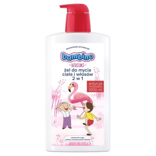 BAMBINO Dzieciaki Żel do mycia ciała i włosów 2w1 edycja limitowana z Bolkiem i Lolkiem - Flaming 1000 ml