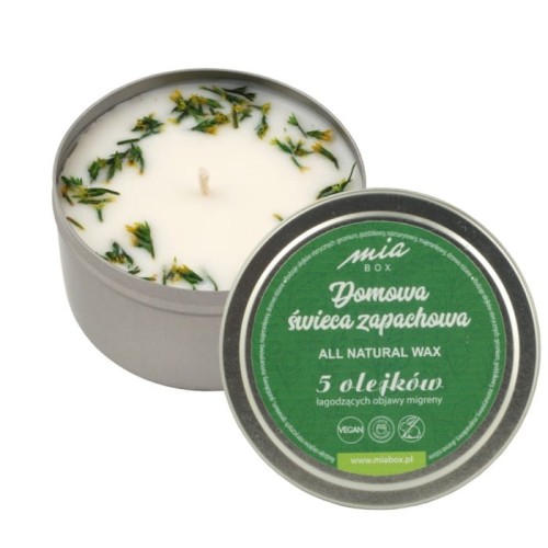 MIA BOX Domowa Świeca zapachowa 5 olejków - MIGRENA 160g